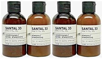 Le Labo Santal 33 Shampoo and Conditioner Set - Set of 4 - Plus Amenity Pouch - The Finished Room
