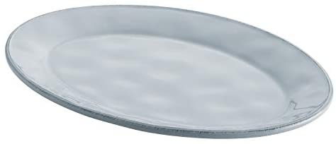 Rachael Ray 10" x 14" Oval Stoneware Platter, 10 Inch x 14 Inch, Sea Salt Gray - The Finished Room