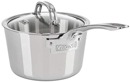 Viking Contemporary 3-Ply Stainless Steel Saucepan with Lid, 2.4 Quart - The Finished Room