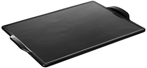 Emile Henry Rectangular Grill/Oven pizza stone, 18.0&quot; x 14.0&quot;, Charcoal - The Finished Room