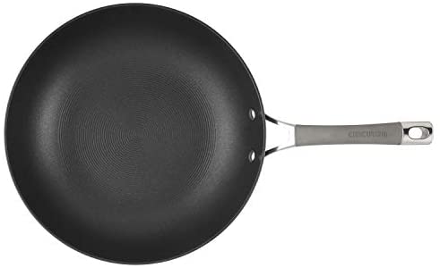 Circulon 12&quot; Stir Fry Hard Anodized Aluminum Stirfry Pan, Wok, Oyster Gray,84573 - The Finished Room