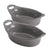 Rachael Ray Solid Glaze Ceramics Au Gratin Bakeware / Baker Set, Oval - 2 Piece, Gray - The Finished Room