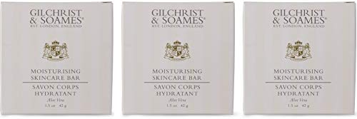 GILCHRIST & SOAMES Moisturising Aloe Vera Skincare Bar Boxed Soaps - Set of 3, 2.8 Ounces Each - The Finished Room