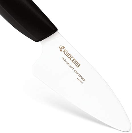 Kyocera Advanced Ceramic Revolution Series 3-inch Mini Prep Knife, Black Handle, White Blade - The Finished Room