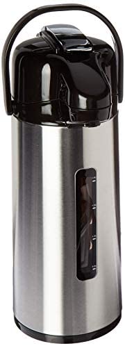 Oggi Lever Pump Master Beverage Carafe with Liquid Level & ID Tags, 2.2-Liter, Stainless - The Finished Room