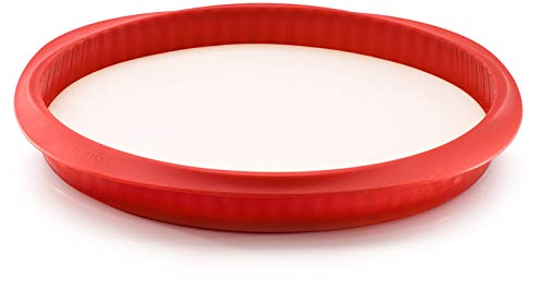 Lekue Baking Silicone Quiche Mold, 11&quot;, Red - The Finished Room