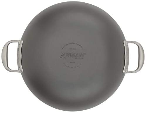 Anolon Allure Hard Anodized Nonstick Wok/Stir Fry Pan, 12 Inch, Dark Gray - The Finished Room