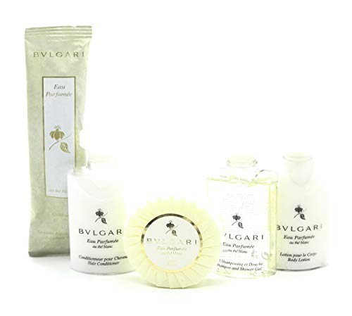 Bvlgari au the blanc/White Tea Travel & Gift Set - Lotion, Shampoo, Conditioner, Towelette & Soap - The Finished Room