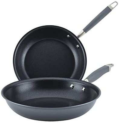 Anolon Advanced Home Hard-Anodized Nonstick 2 Piece Frying Pan Set/Skillet Set, Moonstone - The Finished Room