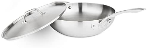 Viking Professional 5-Ply Stainless Steel Chef&#39;s Pan with Lid, 12 Inch - The Finished Room