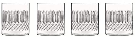 Luigi Bormioli Diamonte 12.75 oz Glass, Set of 4 Double Old Fashion Drinkware, Clear - The Finished Room