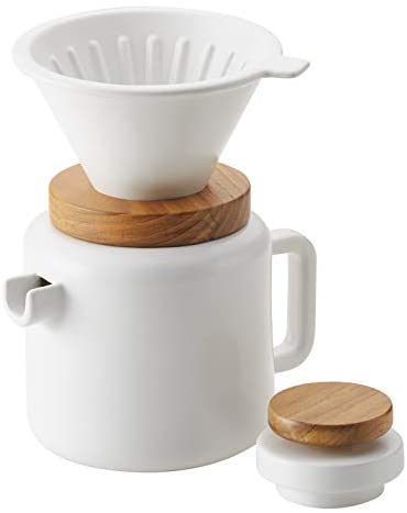 BonJour 4-Cup Pour Set Stoneware Coffee Maker, Matte White - The Finished Room
