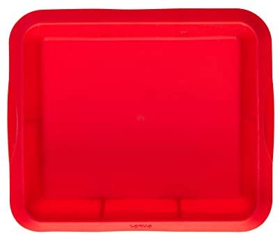 Lekue Baking Square Cake /Brownie Pan, 8 x 9.5&quot;, Red - The Finished Room