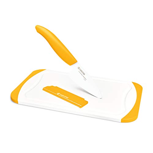 Kyocera Revolution mini prep cutting board set, 11&quot; x 5.5&quot;, Yellow - The Finished Room