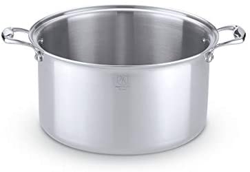 Heritage Steel 12 Quart Stock Pot - Titanium Strengthened 316Ti Stainless Steel with Multiclad Construction - Induction-Ready and Dishwasher-Safe, Made in USA - The Finished Room