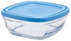 Duralex Made In France Lys 2 1/2 Cup Clear Square Storage Bowl with Lid - The Finished Room