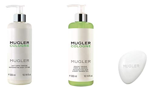 Thierry Mugler Cologne Invigorating Body Lotion, Shower Gel & Soap - Toiletry Set of 3 - The Finished Room
