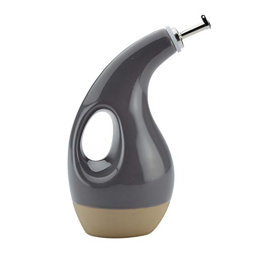 Rachael Ray 46915 Slip Glaze Ceramics EVOO Olive Oil Bottle Dispenser with Spout - 24 Ounce, Blue - The Finished Room