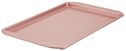 Farberware Nonstick Bakeware, Nonstick Cookie Sheet / Baking Sheet - 11 Inch x 17 Inch, Rose Gold Red - The Finished Room
