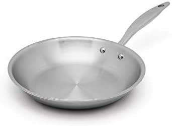 Heritage Steel 10.5 Inch Fry Pan - Titanium Strengthened 316Ti Stainless Steel Pan with 5-Ply Construction - Induction-Ready and Fully Clad, Made in USA - The Finished Room