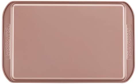 Farberware Nonstick Bakeware, Nonstick Cookie Sheet / Baking Sheet - 10 Inch x 15 Inch, Rose Gold Red - The Finished Room