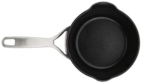 Anolon Allure Hard Anodized Nonstick Sauce Pan/Saucepan with Pour Spouts, 1 Quart, Gray - The Finished Room