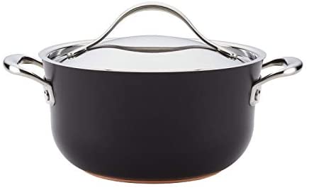 Anolon Allure Hard Anodized Aluminum Dutch Oven, 5 Quart, Dark Gray