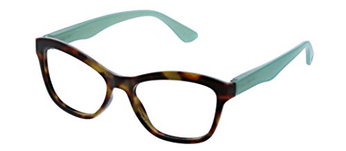 Peepers by PeeperSpecs Women&#39;s Cat-Eye Reading Glasses, Tortoise/Turquoise, 53 mm + 2.25 - The Finished Room