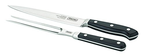Viking Culinary 2 pc Carving Knife and Meat Fork Set, 8&quot;, Cream - The Finished Room