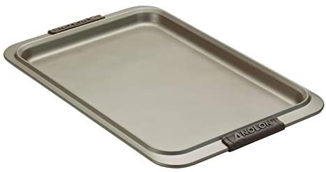Anolon Advanced Nonstick Bakeware with Grips, Nonstick Cookie Sheet / Baking Sheet - 10 Inch x 15 Inch, Gray - The Finished Room