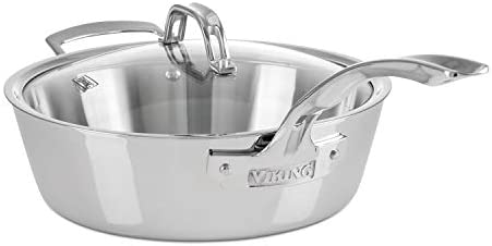 Viking Contemporary 3-Ply Stainless Steel SautÃ© Pan with Lid, 3.6 Quart - The Finished Room