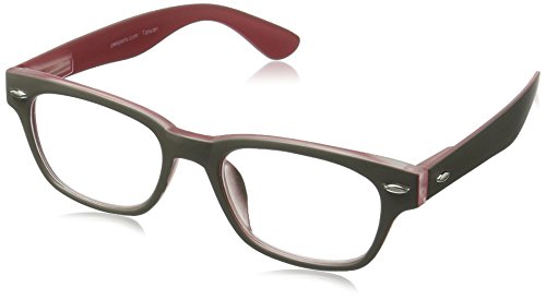 Peepers by PeeperSpecs Bellissima Rectangular Reading Glasses, Gray/Red-Original Lenses, 1.5 - The Finished Room