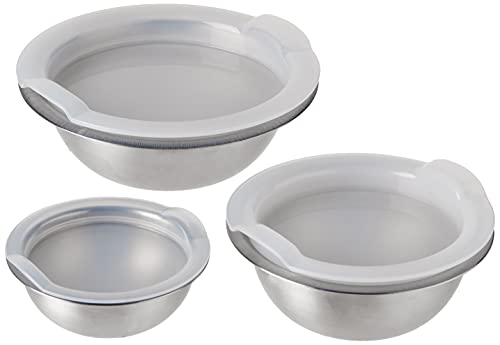 Oggi Stainless Steel Pinch Bowls with Airtight Lids, Individual Sizes, Set of 3 - The Finished Room