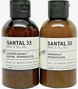 Le Labo Santal 33 Shampoo and Conditioner Set - Set of 4 - Plus Amenity Pouch - The Finished Room