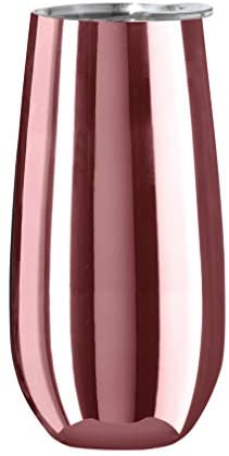 Thermo Flute Vacuum Insulated Flute - 6 oz, Rose Gold Mirror - The Finished Room
