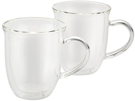 BonJour Coffee Insulated Borosilicate Glass Cappuccino Cups, 2-Piece Set, 8-Ounces Each - The Finished Room