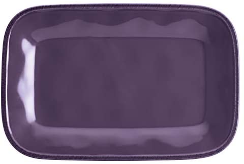 Rachael Ray 8&quot; x 12&quot; Rectangular Stoneware Platter, 8 Inch x 12 Inch, Sea Salt Gray - The Finished Room