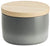 Rachael Ray Solid Glaze Ceramics Salt and Spice Box with Wood Lid for Seasoning, Cooking, Serving, 9 Ounce, Gray Ombre - The Finished Room
