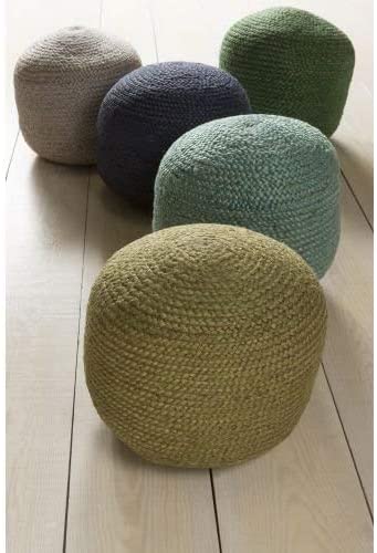 Artistic Weavers 100-Percent Jute Pouf, 20-Inch by 20-Inch by 14-Inch, Teal - The Finished Room