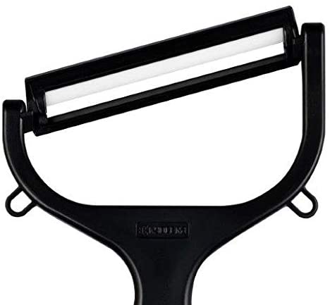 Kyocera Advanced Ceramic Extra Wide Peeler with Eye Corer, Black, One Size - The Finished Room