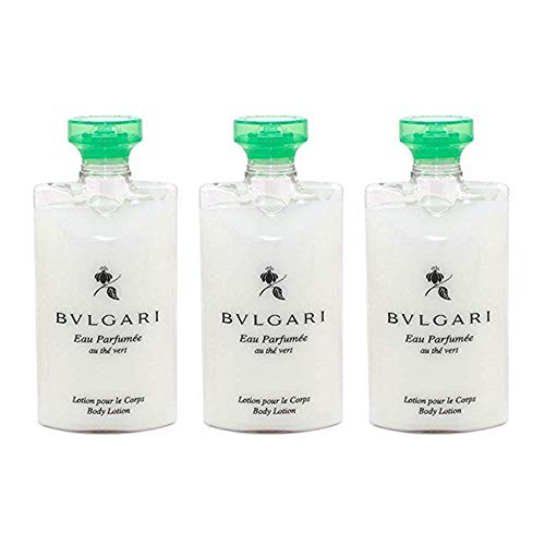 Bvlgari Au The Vert (Green Tea) Lotion - Set of 3, 2.5 Fluid Ounces Bottles - The Finished Room