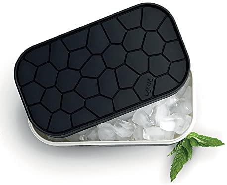 Lekue Ice Box Silicone Ice Cube Tray and Storage Box - Black - The Finished Room
