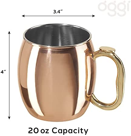 Oggi Moscow Mule Copper Plated Mug with EZ-Grip Handle, 20-Ounce - The Finished Room