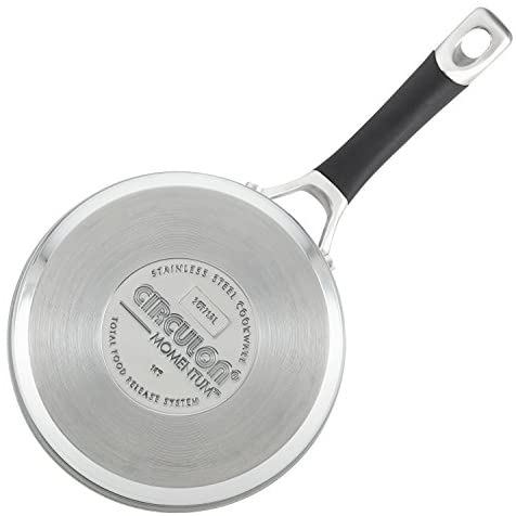 Circulon Momentum Stainless Steel Sauce Pan/Saucepan with Straining and Lid, 3 Quart, Silver - The Finished Room