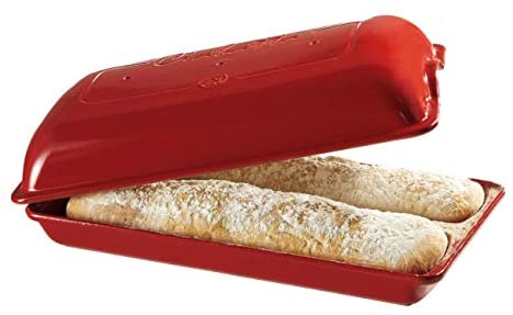 Emile Henry Burgundy Red Ciabatta Bread Baker, 2 loaves - The Finished Room