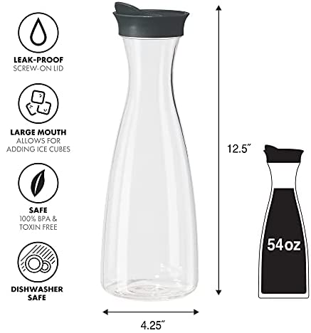 Oggi Clear Carafe, 1.6-Liter, White - The Finished Room