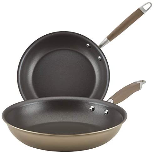 Anolon 84643 Advanced Home Hard Anodized Nonstick Frying Pan/Skillet Set, 10.25 Inch and 12.75 Inch - Bronze - The Finished Room