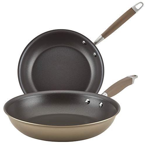 Anolon 84643 Advanced Home Hard Anodized Nonstick Frying Pan/Skillet Set, 10.25 Inch and 12.75 Inch - Bronze - The Finished Room