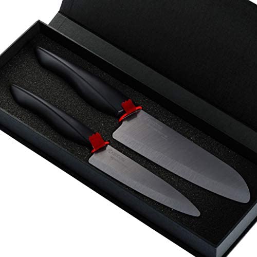 Kyocera Innovation Series 2Piece Ceramic Knife Gift Set, Black Handle, Black Blade - The Finished Room