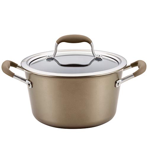 Anolon Advanced Home Hard-Anodized Nonstick Tapered Sauce Pan/Saucepot, 4.5-Quart, Bronze - The Finished Room